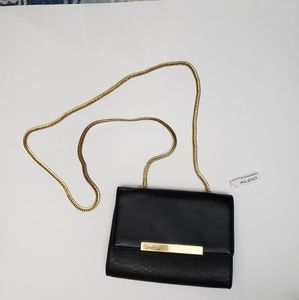 NWT Aldo Black Leather Clutch
